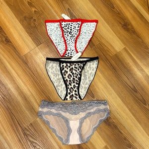 3 NWT Victoria’s Secret Dream Angels Cotton Bikini Underwear Panties Small Sz S